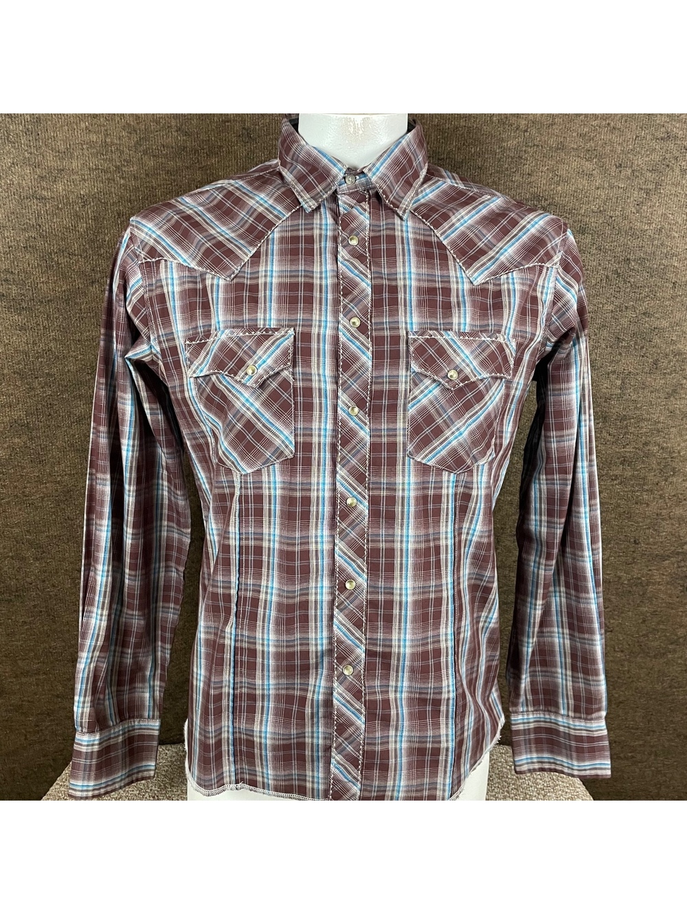 Wrangler Pearl Snap Shirt Men’s Large Plaid Cowboy Rodeo Western C66